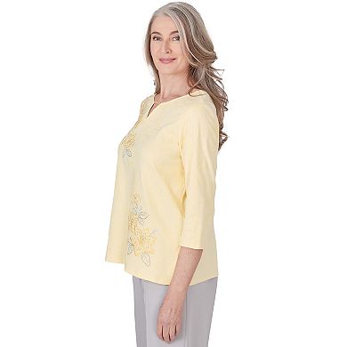 Women's Alfred Dunner Embroidered Floral Top