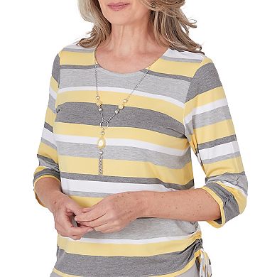Women's Alfred Dunner Striped Side Ruched Top