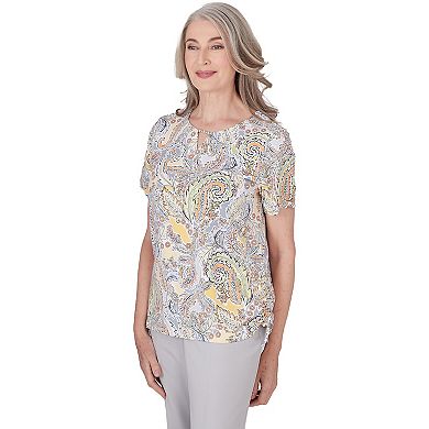 Women's Alfred Dunner Paisley Side Ruched Top