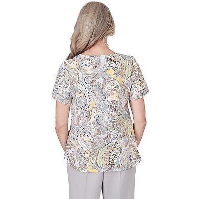 Women's Alfred Dunner Paisley Side Ruched Top