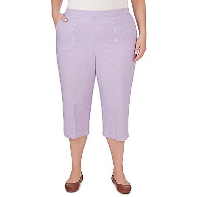 Plus Size Alfred Dunner Chambray Pull-On Capri Pants