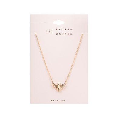 LC Lauren Conrad Gold Tone Crystal Bumblebee Necklace