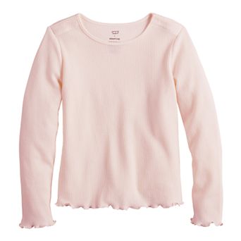 Toddler Girl & Girls 6-12 Jumping Beans® Adaptive Lettuce Edge Thermal Long Sleeve T-Shirt