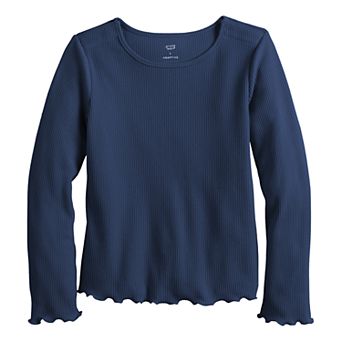 Toddler Girl & Girls 6-12 Jumping Beans® Adaptive Lettuce Edge Thermal Long Sleeve T-Shirt