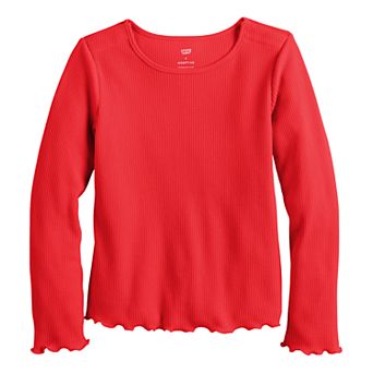 Toddler Girl & Girls 6-12 Jumping Beans® Adaptive Lettuce Edge Thermal Long Sleeve T-Shirt