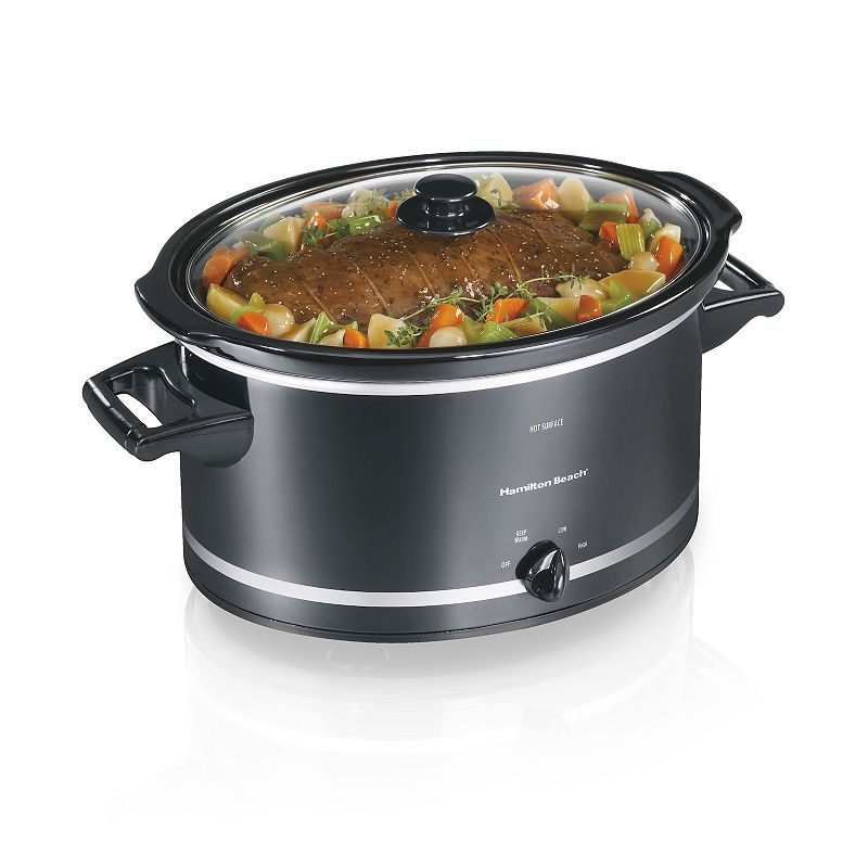 Hamilton Beach 8 Quart Oval Countertop Slow Cooker  Black  Model 33182