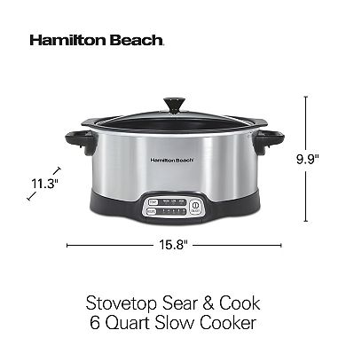Hamilton Beach Stovetop Sear & Cook 6-qt. Programmable Slow Cooker