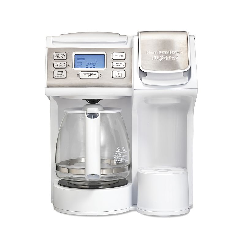 Hamilton Beach FlexBrew Trio Coffee Maker  Stainless Steel Accents  White  49917