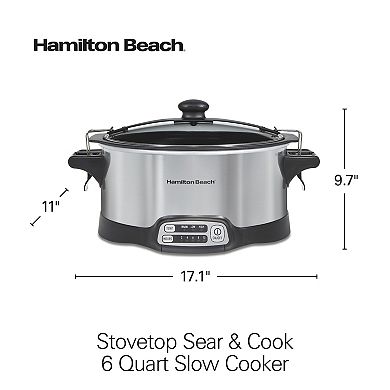 Hamilton Beach Stay or Go Sear & Cook 6-qt. Programmable Slow Cooker