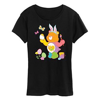 Women's Care Bears Painting Easter Eggs Graphic Tee