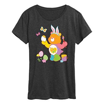 Women's Care Bears Painting Easter Eggs Graphic Tee