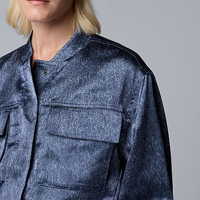 Women's Simply Vera Vera Wang Satin Denim Bomber Jacket