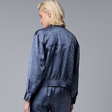 Women's Simply Vera Vera Wang Satin Denim Bomber Jacket