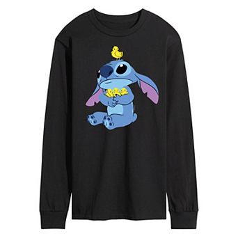 Disney's Lilo & Stitch Men's Stitch & Chicks Long Sleeve Graphic Tee