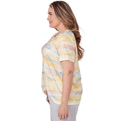 Plus Size Alfred Dunner Watercolor Print Top