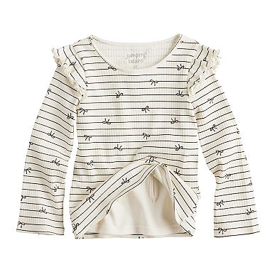 Toddler Girl & Girls 6-12 Jumping Beans® Physical Adaptive Double Layer Ruffle Shoulder Top