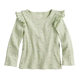 Toddler Girl & Girls 6-12 Jumping Beans® Physical Adaptive Double Layer Ruffle Shoulder Top