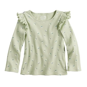 Toddler Girl & Girls 6-12 Jumping Beans® Physical Adaptive Double Layer Ruffle Shoulder Top