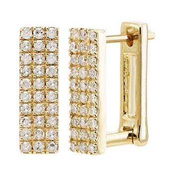 10k Gold 3/8 Carat T.W. Diamond Hoop Earrings
