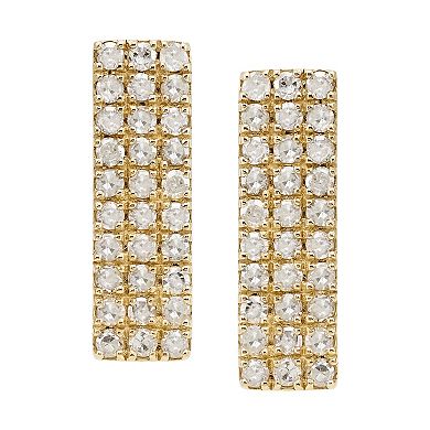 10k Gold 3/8 Carat T.W. Diamond Hoop Earrings