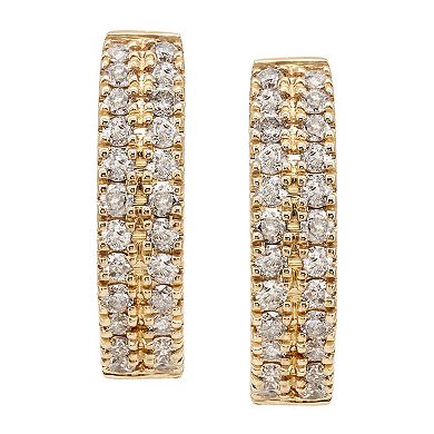 10k Gold 1/2 Carat T.W. Diamond Huggie Earrings 