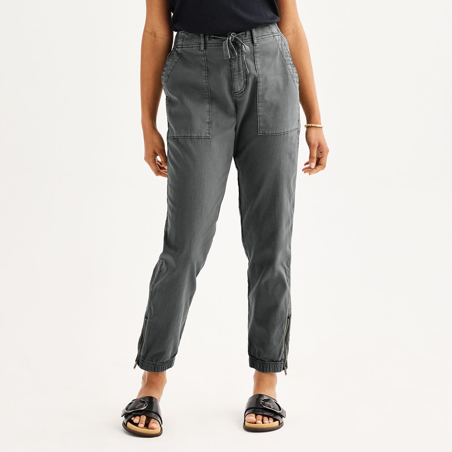 Женские брюки Sonoma Goods For Life Zip Hem Core Utility Jogger, цвет: Filigree — фото 1