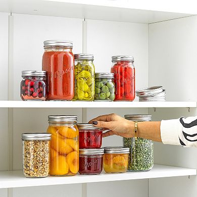 JoyJolt Regular Mason Jar 6-Piece Set with Airtight Lids and Labels