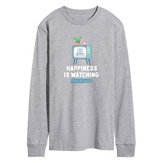 Men's Friends Happiness Watching Friends Long Sleeve Graphic Tee