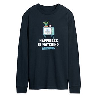 Men's Friends Happiness Watching Friends Long Sleeve Graphic Tee