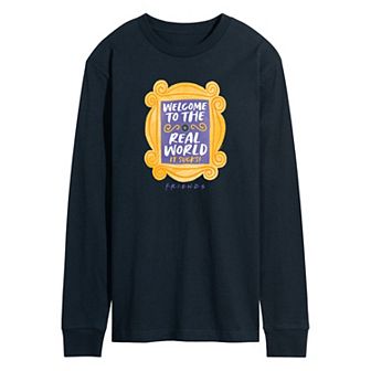 Men's Friends Welcome To The Real World Long Sleeve Graphic Tee