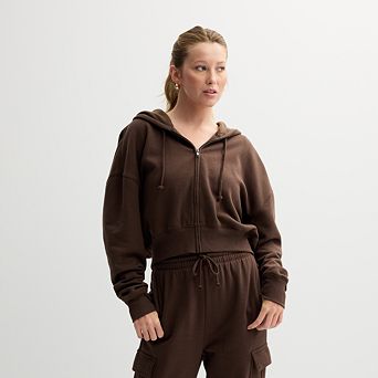 Juniors' SO® Favorite Cropped Full-Zip Hoodie