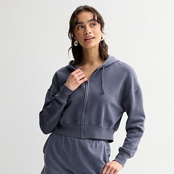 Juniors' SO® Favorite Cropped Full-Zip Hoodie