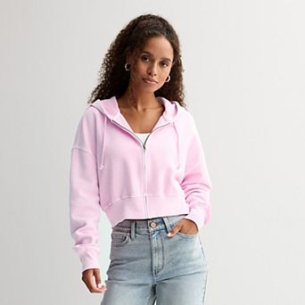 Juniors' SO® Favorite Cropped Full-Zip Hoodie