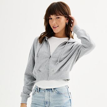 Juniors' SO® Favorite Cropped Full-Zip Hoodie