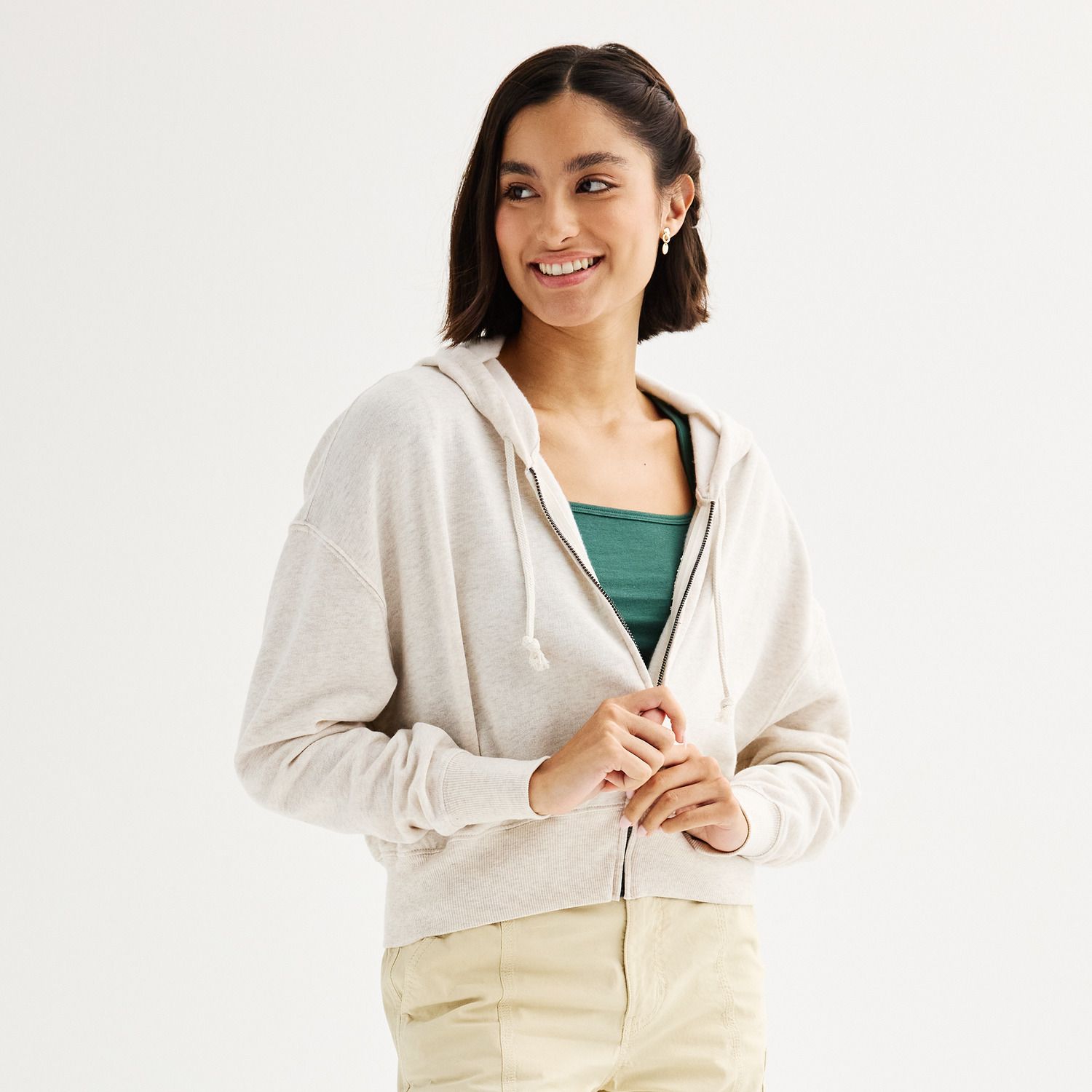 Juniors' SO® Favorite Cropped Full-Zip Hoodie