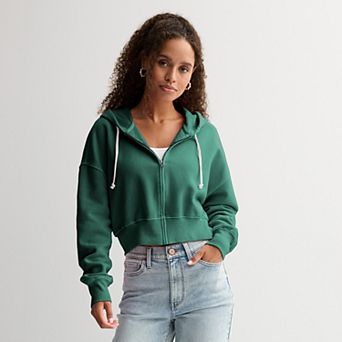 Juniors' SO® Favorite Cropped Full-Zip Hoodie