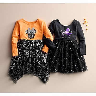 Disney's Minnie Mouse Toddler Girl Spiderweb Halloween Asymmetric