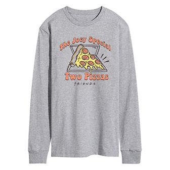 Men's Friends The Joey Special Two Pizzas Long Sleeve Graphic Tee