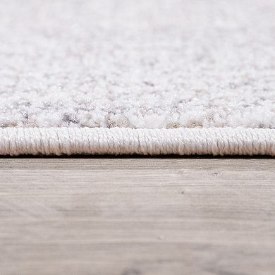 Abstract Area Rug With Modern Pattern In Beige Grey