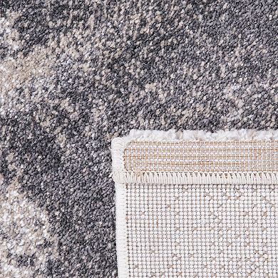 Abstract Area Rug With Modern Pattern In Beige Grey