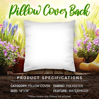 G128 18 X 18 In Spring Farmhouse Flowers Bloom Waterproof Pillow Covers, Set Of 4