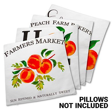 G128 18 X 18 In Spring Farmhouse Peach Home Waterproof Pillow Covers, Set Of 4