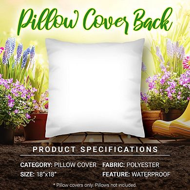 G128 18 X 18 In Spring Farmhouse Peach Home Waterproof Pillow Covers, Set Of 4
