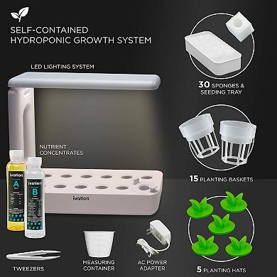 Ivation 11-Pod Hydroponics Growing System, Indoor Greenhouse Box with Grow Light