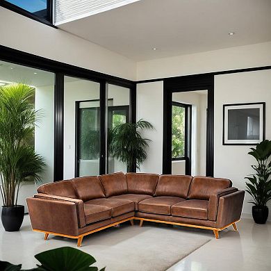 Macadamia Leather Sectional Sofa
