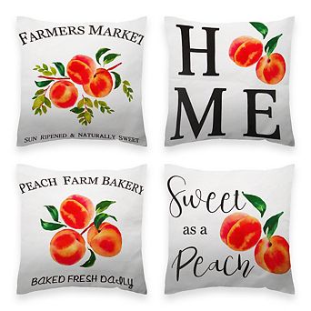 G128 18 X 18 in Spring Farmhouse Peach Home Waterproof Pillow, Set Of 4