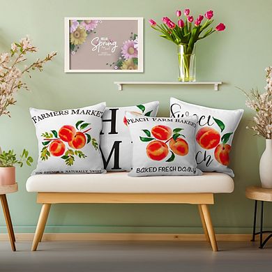 G128 18 X 18 In Spring Farmhouse Peach Home Waterproof Pillow, Set Of 4
