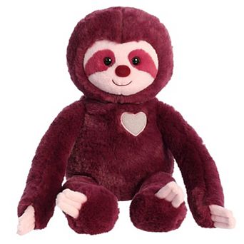 Aurora Large Amethyst Valentine 20.5" Sweety Sloth Heartwarming Stuffed Animal