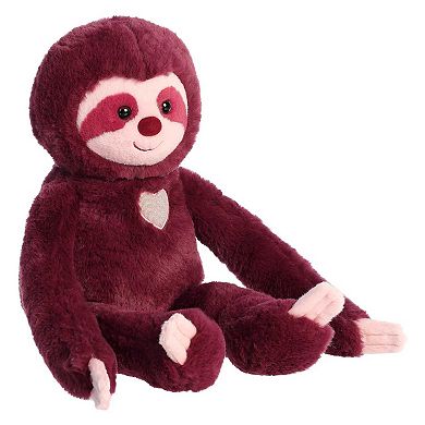 Aurora Large Amethyst Valentine 20.5" Sweety Sloth Heartwarming Stuffed Animal