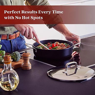 Alva Maestro 3.5 Qt./9.5" Ceramic Nonstick Sauté Pan Skillet with Lid, Oven & Induction Safe Pan